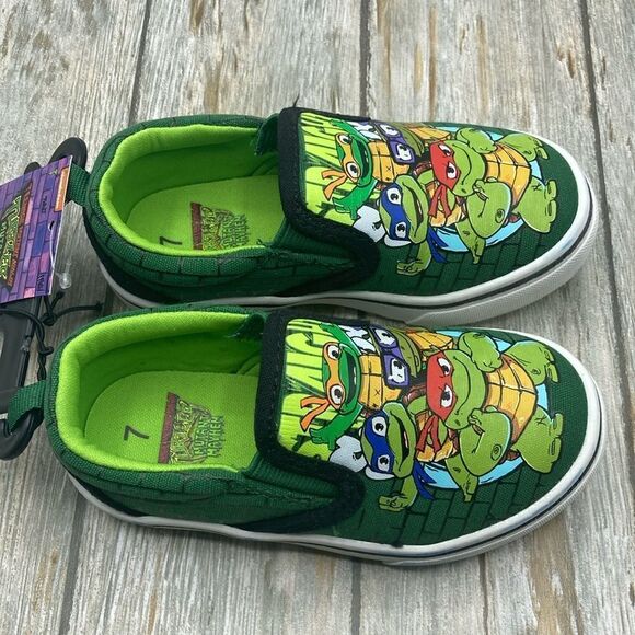 Baby Toddler Boys Slip-On Teenage Mutant Ninja Turtle Shoes Sneakers Size 7 - Picture 4 of 8